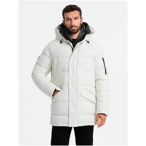 Pánská outdoorová dlouhá bunda parka Ombre Clothing obraz