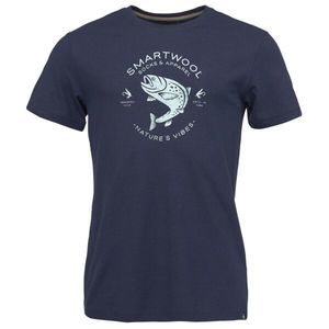 Smartwool TROUT FISHING GRAPHIC SS TEE SLIM FIT Pánské triko, tmavě modrá, velikost obraz