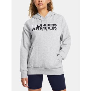 Under Armour Rival Fleece Wordmark Hoodie Mikina Šedá obraz