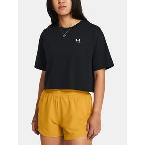 Under Armour UA Boxy Crop Logo SS Triko Černá obraz