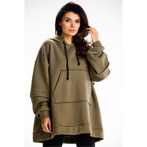 Hřejivá oversize mikina Infinite You M332 Khaki Khaki One size obraz