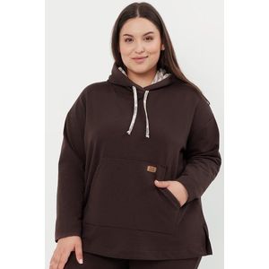 Bavlněná dámská mikina Italian Fashion Lagos - s kapucí Hnědá 2XL obraz