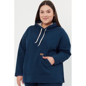 Bavlněná dámská mikina Italian Fashion Lagos - s kapucí Modrá 2XL obraz