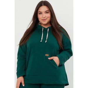 Bavlněná dámská mikina Italian Fashion Lagos - s kapucí Tmavě zelená 2XL obraz