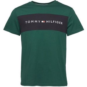 Tommy Hilfiger BLOCK LOGO SS Pánské triko, tmavě zelená, velikost obraz