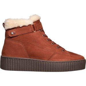 Tommy Hilfiger FAUX FUR NUBUCK LOW LACE-UP Dámská kotníková obuv, hnědá, velikost obraz