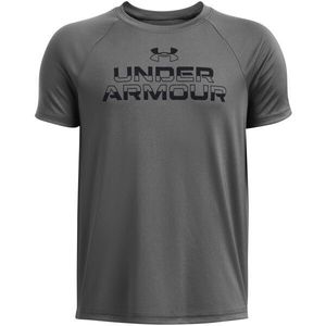 Under Armour SPLIT WORDMARK Chlapecké triko, tmavě šedá, velikost obraz