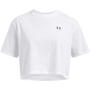 Under Armour BOXY CROP LOGO Dámské tričko, bílá, velikost obraz