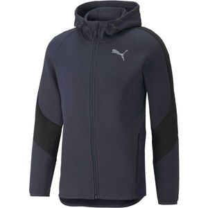 Puma EVOSTRIPE FULL-ZIP HOODIE Pánská sportovní mikina, tmavě modrá, velikost obraz