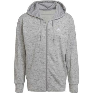 adidas MELANGE FULL-ZIP HOODIE Pánská mikina, šedá, velikost obraz