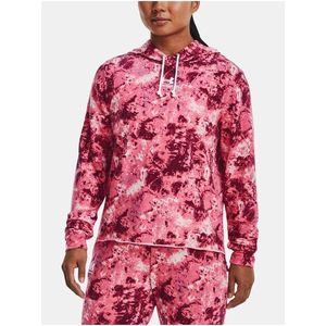 Růžová dámská mikina Under Armour Rival Terry Print Hoodie obraz