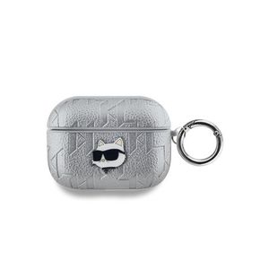 Karl Lagerfeld PU Embossed Choupette Head Pouzdro pro AirPods Pro Silver obraz