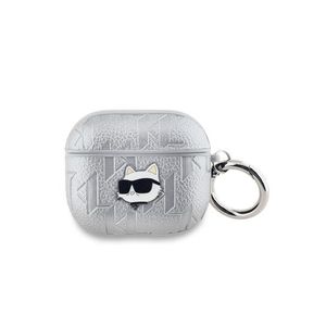 Karl Lagerfeld PU Embossed Choupette Head Pouzdro pro AirPods 3 Silver obraz