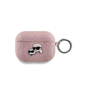 Karl Lagerfeld PU Embossed Karl and Choupette Heads Pouzdro pro AirPods Pro Pink obraz