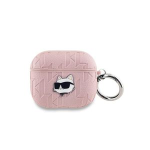 Karl Lagerfeld PU Embossed Choupette Head Pouzdro pro AirPods 3 Pink obraz