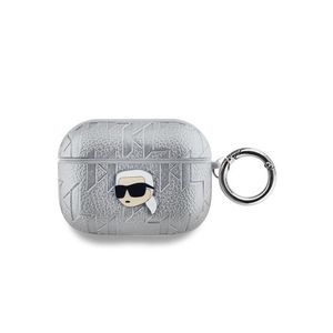 Karl Lagerfeld PU Embossed Karl Head Pouzdro pro AirPods Pro Silver obraz