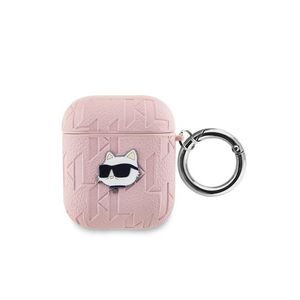 PU Embossed Choupette Head Pouzdro pro AirPods 1/2 Pink Karl Lagerfeld obraz