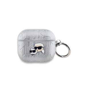 PU Embossed Karl and Choupette Heads Pouzdro pro AirPods 3 Silver Karl Lagerfeld obraz