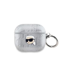 PU Embossed Karl Head Pouzdro pro AirPods 3 Silver Karl Lagerfeld obraz