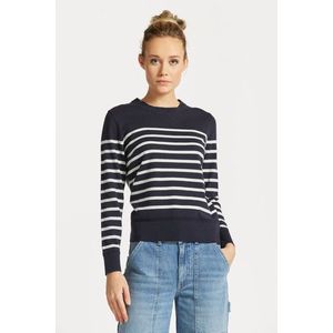 SVETR GANT LIGHT COTTON BRETON C-NECK EVENING BLUE obraz