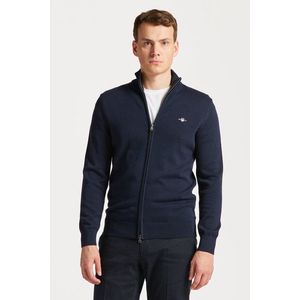 SVETR GANT CASUAL COTTON ZIP CARDIGAN EVENING BLUE obraz