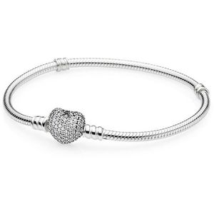 Pandora Stříbrný náramek s třpytícím srdcem 590727CZ 20 cm obraz