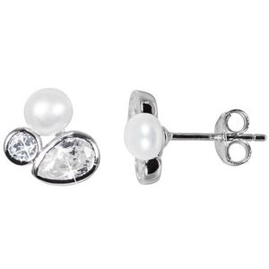 JwL Luxury Pearls Třpytivé náušnice s pravou perlou a krystaly JL0545 obraz