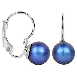 Levien Půvabné náušnice s klapkou Pearl Iridescent Dark Blue obraz