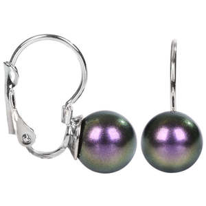 Levien Půvabné náušnice s klapkou Pearl Iridescent Purple obraz