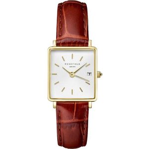 Rosefield Boxy XS White Medium Brown Leather Gold QWBLG-Q55 obraz