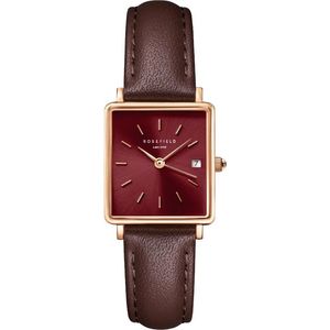 Rosefield Boxy XS Burgundy Sunray Dark Brown Leather Rose Gold QBBLR-Q56 obraz