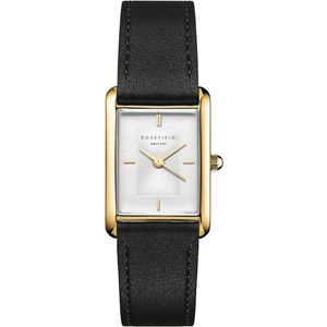 Rosefield Heirloom Modern White Dial Gold Black Leather HWBLG-H06 obraz