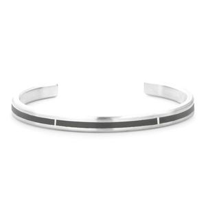 Rebel&Rose Otevřený pevný náramek z oceli Bangle Brushed Black RR-MB001-S 19 cm obraz