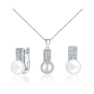 JwL Luxury Pearls Zvýhodněná perlová souprava šperků JL0644 a JL0645 (náhrdelník, náušnice) obraz