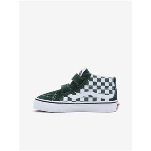 Zeleno-bílé dětské kostkované tenisky se semišovými detaily VANS SK8-Mid Reissue obraz