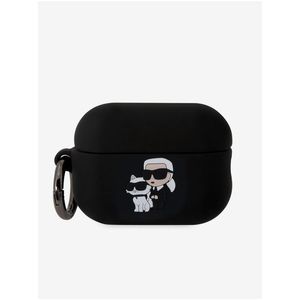 Karl Lagerfeld 3D Logo NFT Karl and Choupette Silikonové Pouzdro pro AirPods Pro 2 Black obraz