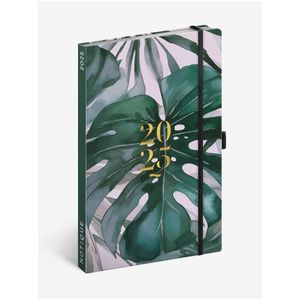 NOTIQUE Týdenní diář Monstera 2025, 13 x 21 cm obraz