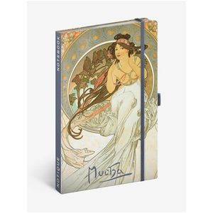 NOTIQUE Notes Alfons Mucha – Hudba, linkovaný, 13 x 21 cm obraz