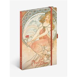 NOTIQUE Notes Alfons Mucha – Malířství, linkovaný, 13 x 21 cm obraz