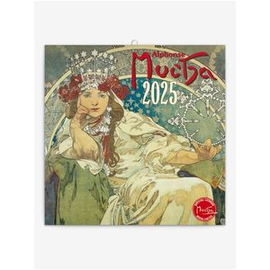 NOTIQUE Poznámkový kalendář Alfons Mucha 2025, 30 x 30 cm obraz