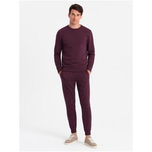 BASIC pánská bavlněná mikina BASIC bordó Ombre Clothing obraz