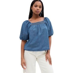 GAP V-SS DENIM Dámský top, modrá, velikost obraz