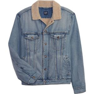 GAP V-SHERPA DENIM Pánská bunda, světle modrá, velikost obraz