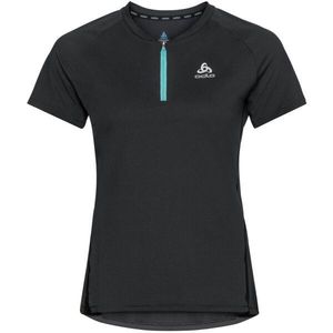 Odlo W AXALP TRAIL T-SHIRT CREW NECK S/S 1/2 ZIP Dámské tričko, černá, velikost obraz