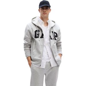 GAP LOGO FLEECE ZIP Pánská mikina, šedá, velikost obraz