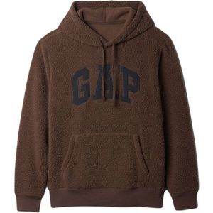 GAP V-FRCH LOGO TEDDY SHERPA Pánská mikina, hnědá, velikost obraz