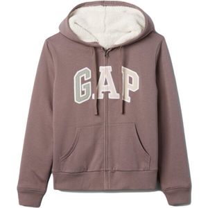 GAP V-LOGO SHERPA Dámská mikina, hnědá, velikost obraz