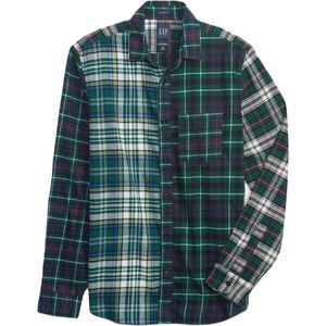 GAP MIXED PLAID FLANNEL Pánská košile, zelená, velikost obraz