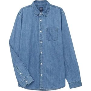 GAP V-LS DENIM Pánská džínová košile, modrá, velikost obraz