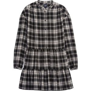 GAP LS PLAID TIERED Dámské šaty, černá, velikost obraz